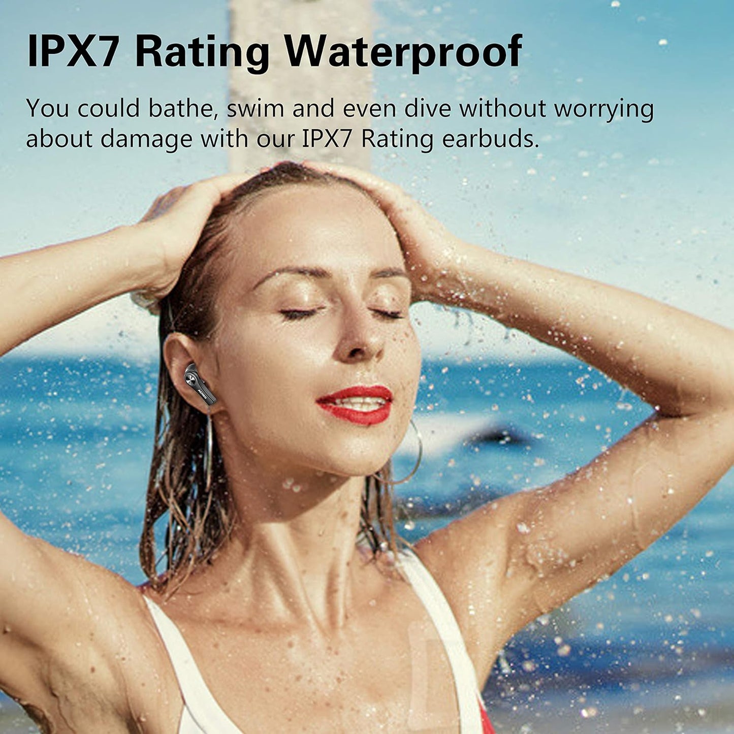 Wireless Earbuds, 2021 Launched, Bluetooth TWS Earbuds, 24 Hours Playtime, Compact, IPX7 Rating Waterproof, Black