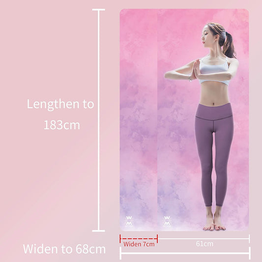 Printed Yoga Mat Non Slip Eco Friendly 72 X 27 Inch,Thick 1/4Inch Fitness Exercise Mat for Pilates,Gym Home or Workout Mat with Carrying Strap 6Mm