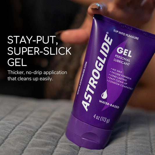 Astroglide Water Based Lube (4Oz), Gel Personal Lubricant, Stays Put with No Dri