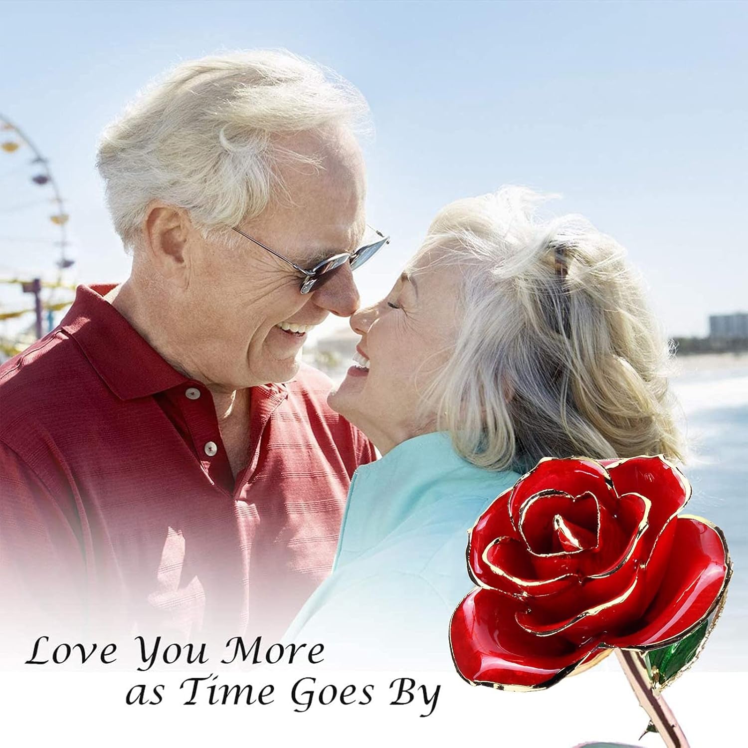 Gold Dipped Infinity Rose - Eternal Resin-Preserved Rose | Forever Flower Decor for Birthdays, Mother’S Day, Anniversaries | Unique Gift for Women, Mom, Wife (Red)