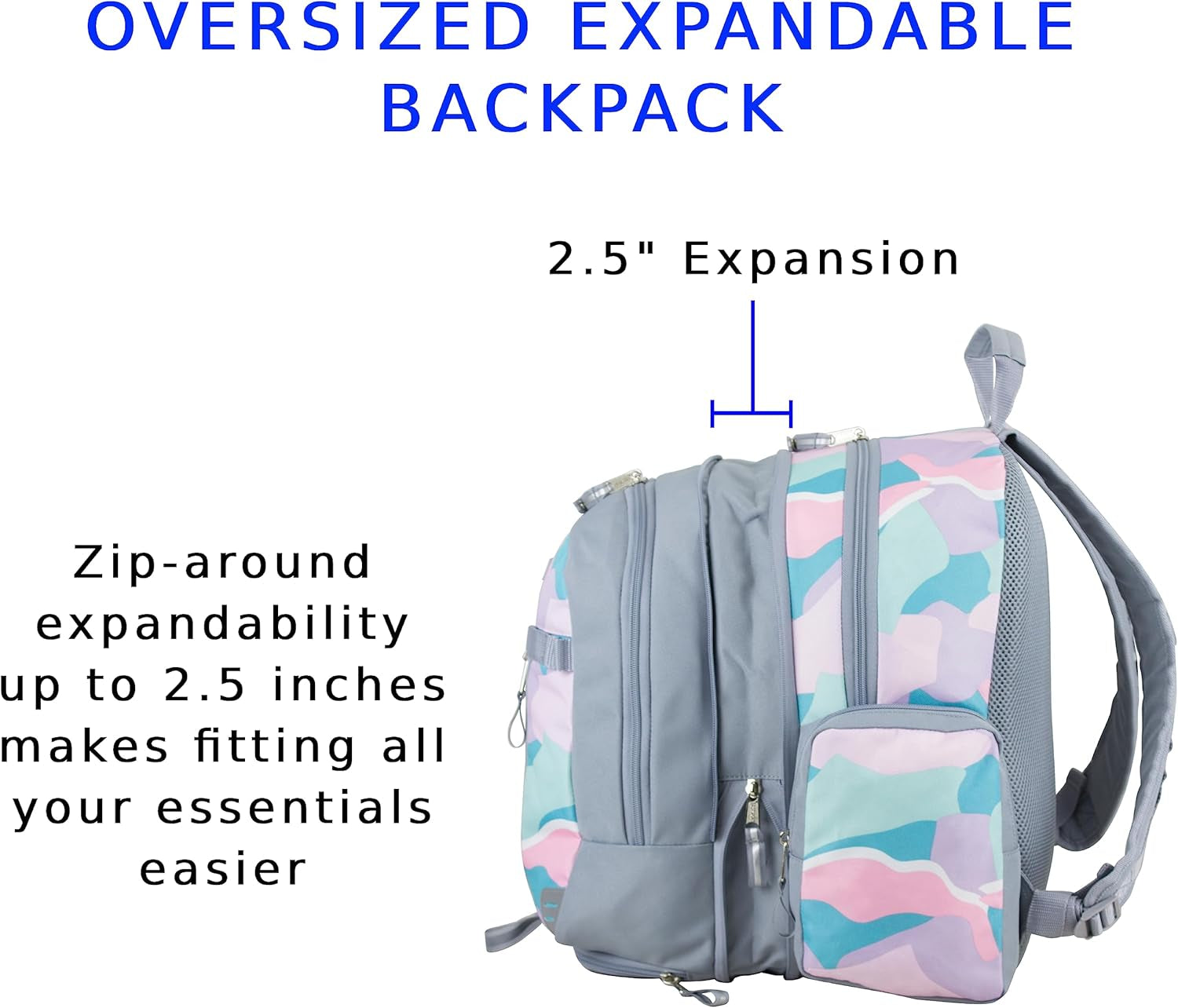 Extra Large Backpack Expandable Oversized for Travel Hiking Work Camping Sports Outdoors with Drawstring Bag Mochila De Viaje Abstract Joyful