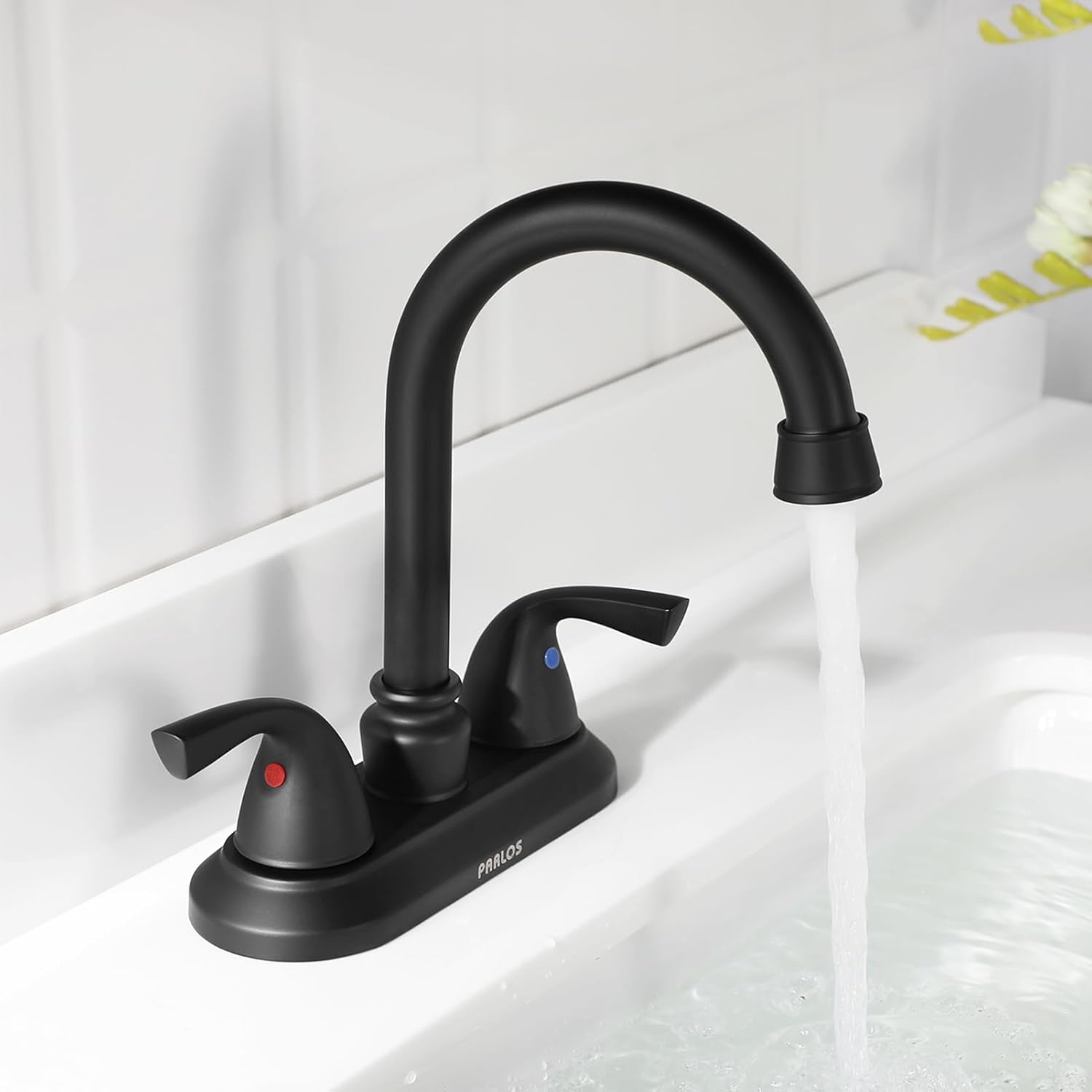 2-Handle Bathroom Faucet with Metal Drain Assembly & Supply Lines NSF Cupc Certified, Matte Black, 1359104
