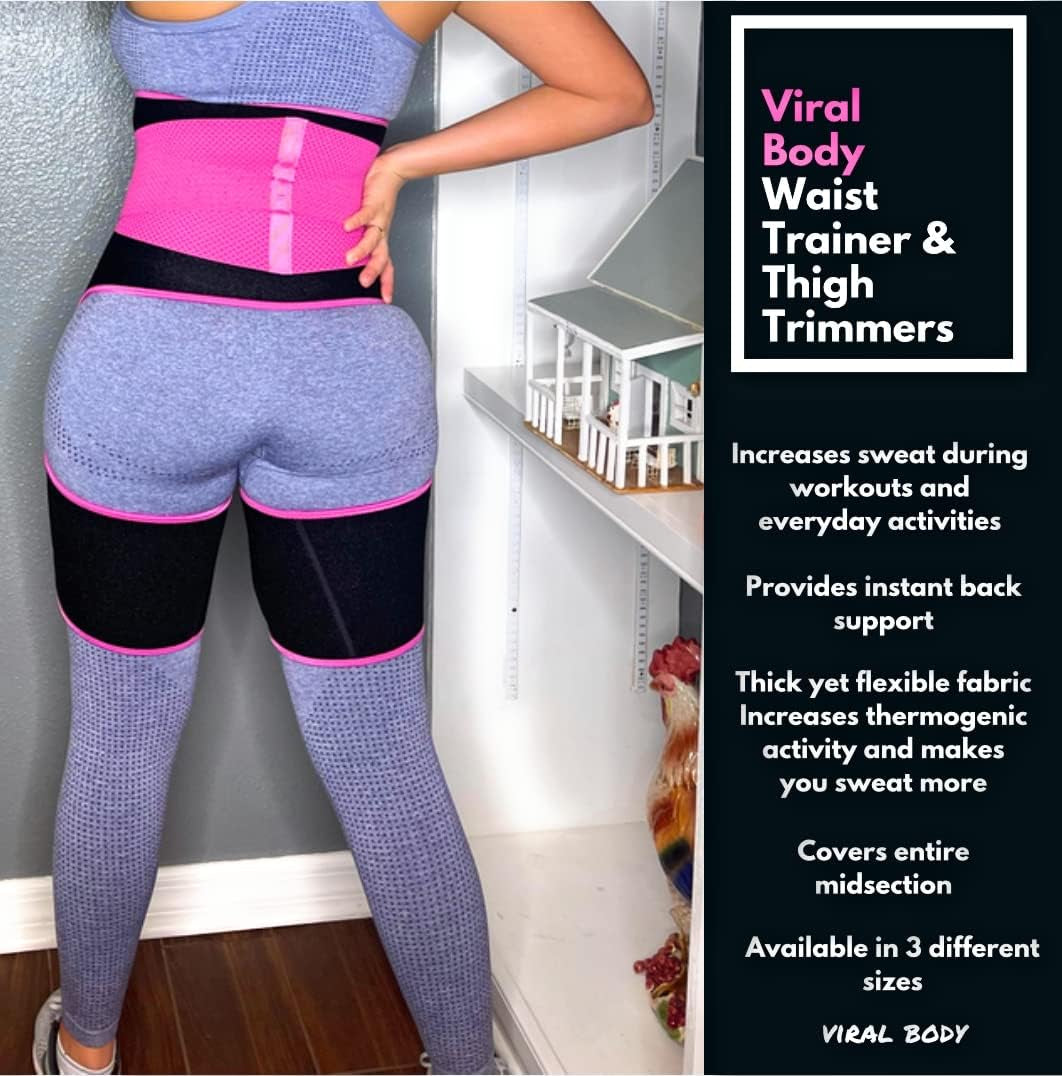 Viral Body Waist Trainer Thigh Trimmer | 3 in 1 Lower Body Sauna Weight Loss Thigh Trainer | Sweat Shaper Waist Band
