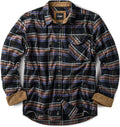 Men'S 100% All Cotton Button down Flannel Shirts, Long Sleeve Brushed Warm Soft Casual Outdoor Plaid Shirt