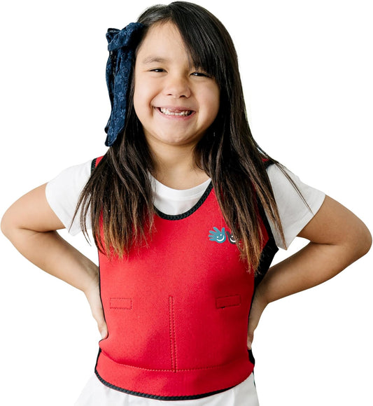 - Red Weighted Compression Vest for Kids & Adults - Calming Sensory Compression Vest for Kids - Weighted Vest for Sensory Needs - Toddlers, Kids, Teens & Adults Sizing