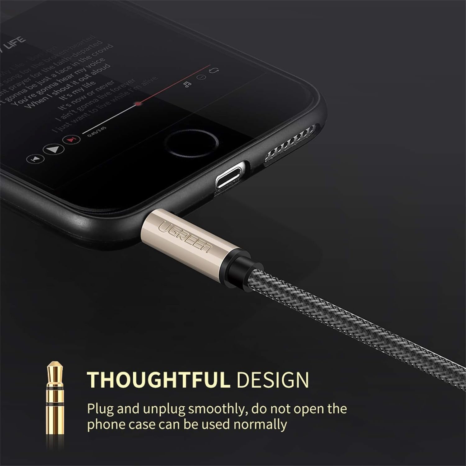 3.5Mm Male to Male Auxiliary Aux Stereo Professional Hifi Cable with Silver-Plating Copper Core, Gold Plated, Nylon Braid, Tangle-Free for for Audiophile/Musical Lovers Silver, 1M 3Ft