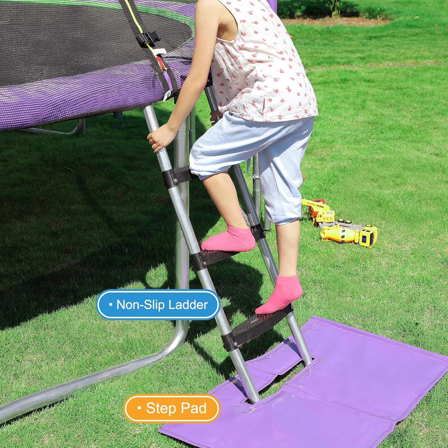 1500LBS Weight Capacity No-Gap Design 16 15 14 12FT Trampoline for Kids with Safety Enclosure Net Outdoor Backyards Trampolines with Non-Slip Ladder for Children Adults Family