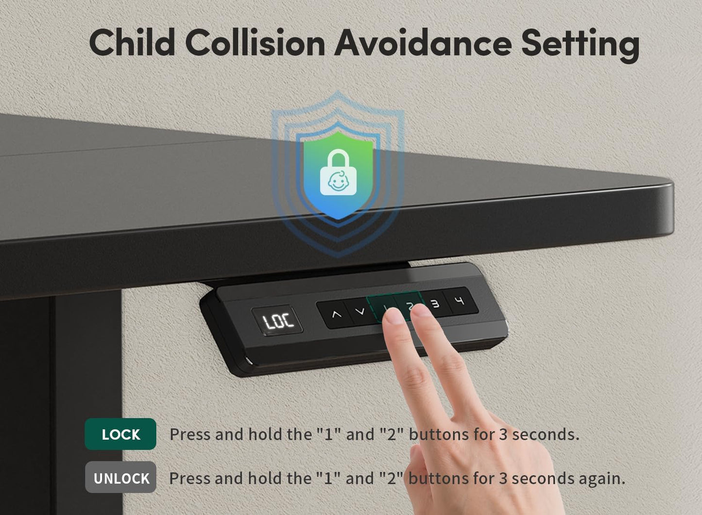 40 X 24 Inch Height Adjustable Electric Standing Desk with Double Drawer, Computer Desk, Home Office Stand up Table with 4 Height-Adjustable Feets & 2 Hooks, Black