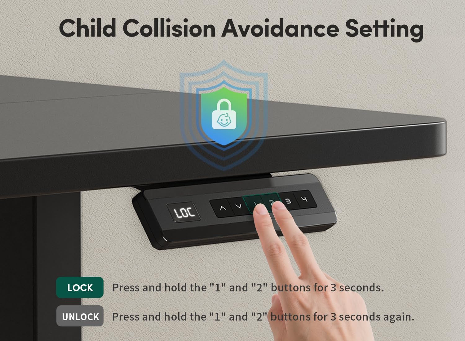 40 X 24 Inch Height Adjustable Electric Standing Desk with Double Drawer, Computer Desk, Home Office Stand up Table with 4 Height-Adjustable Feets & 2 Hooks, Black