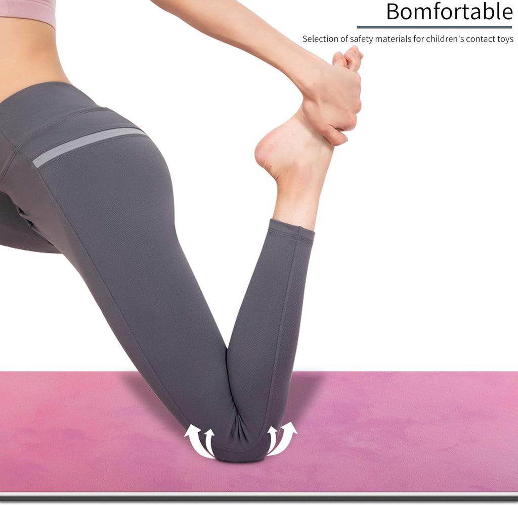 Printed Yoga Mat Non Slip Eco Friendly 72 X 27 Inch,Thick 1/4Inch Fitness Exercise Mat for Pilates,Gym Home or Workout Mat with Carrying Strap 6Mm