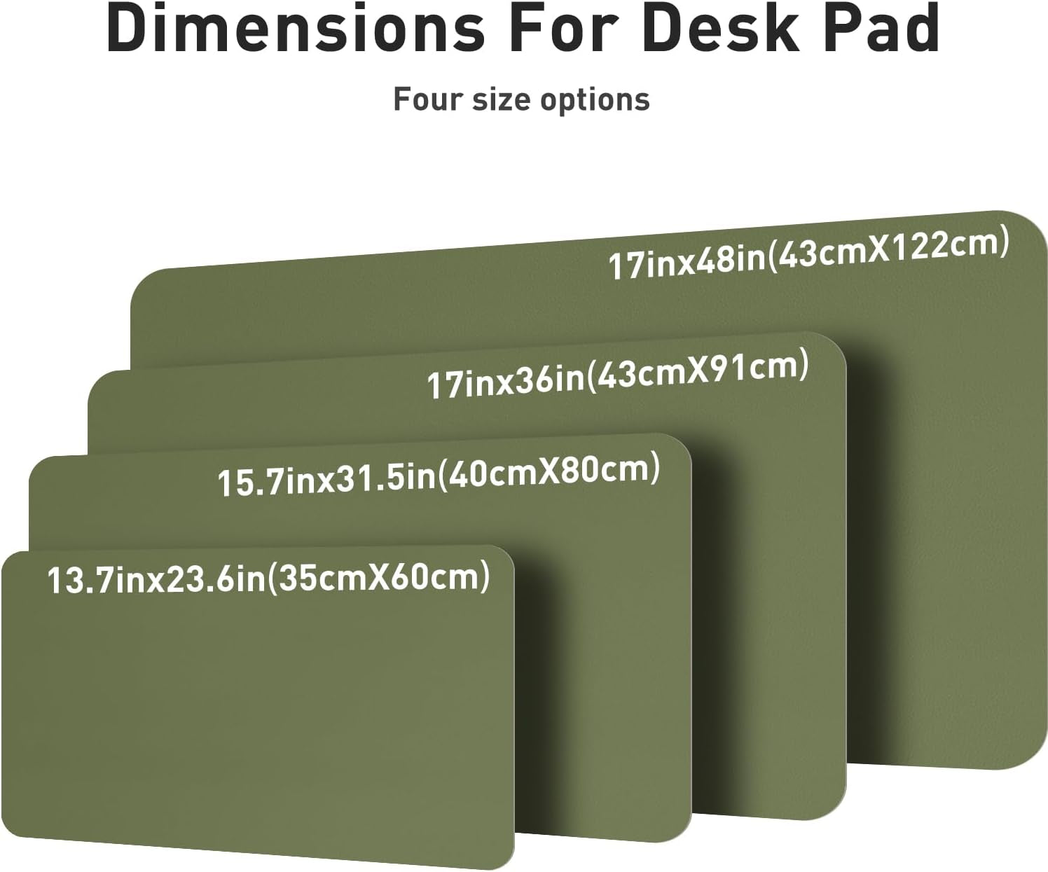 Leather Desk Pad Protector, Mouse Pad, Office Desk Mat, Non-Slip PU Leather Desk Blotter, Laptop Desk Pad, Waterproof Desk Writing Pad for Office and Home (31.5" X 15.7",Olive Green)