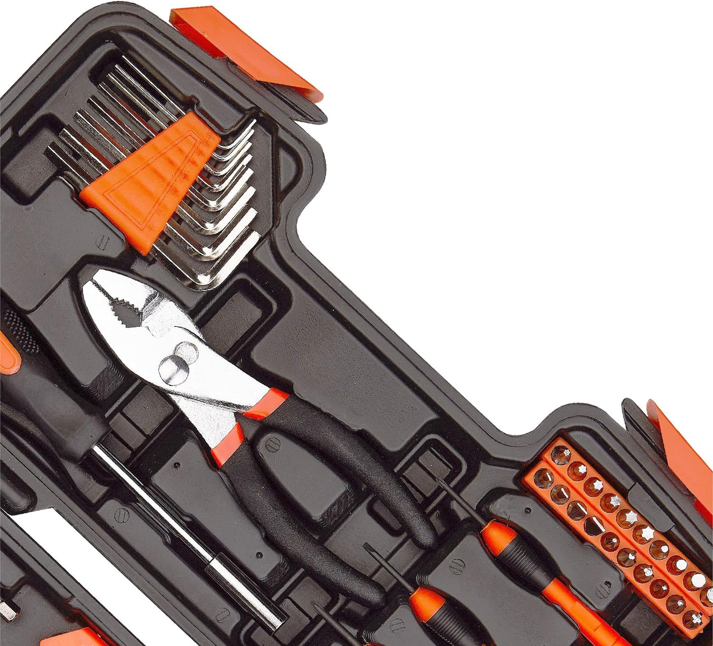 39-Piece Tool Kit Tool Set - Household Hand Tool Kit Repair Tools Set with Portable Toolbox Storage Case (Orange)
