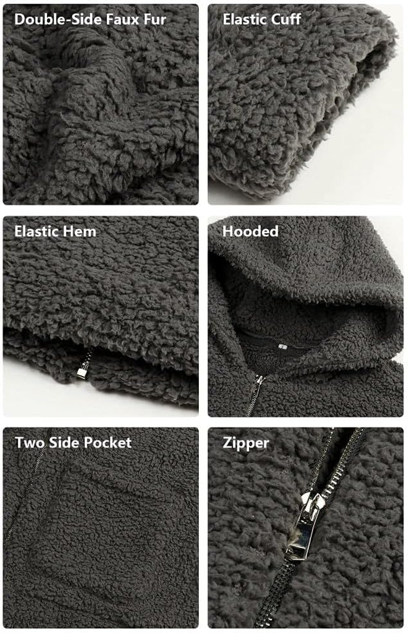 Women Plaid Faux Fleece Coat Long Sleeve Lapel Artificial Shearling Shaggy Jacket Fluffy Fuzzy Overcoat