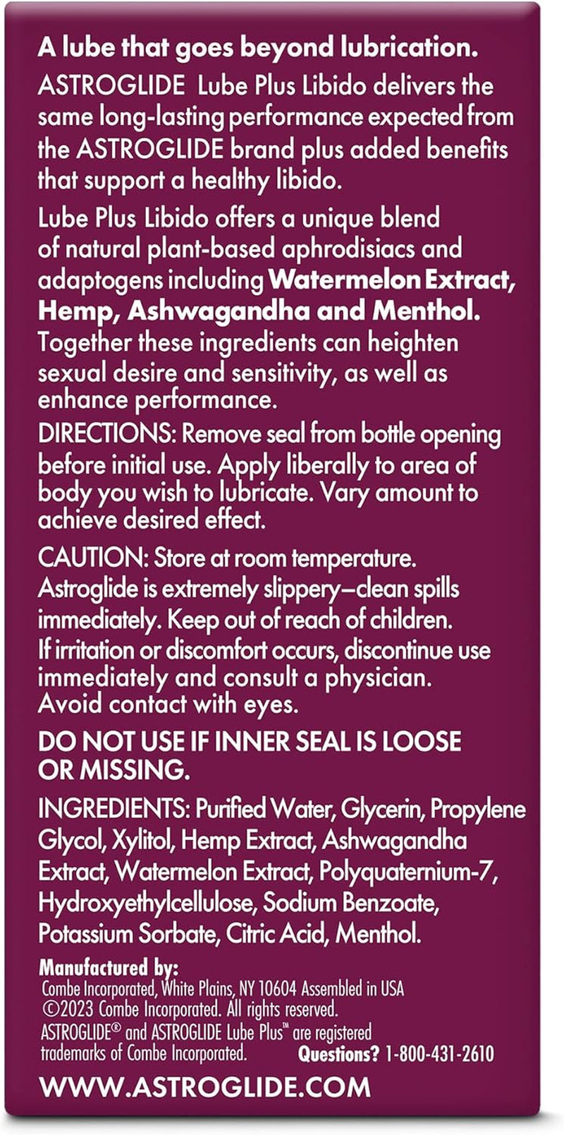 Lube plus Libido (2.5Oz), Intimate Arousal Lube Heightens Desire and Sensitivity