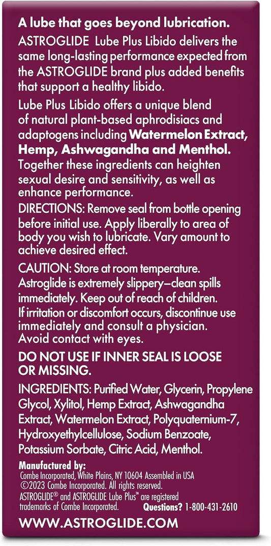 Lube plus Libido (2.5Oz), Intimate Arousal Lube Heightens Desire and Sensitivity