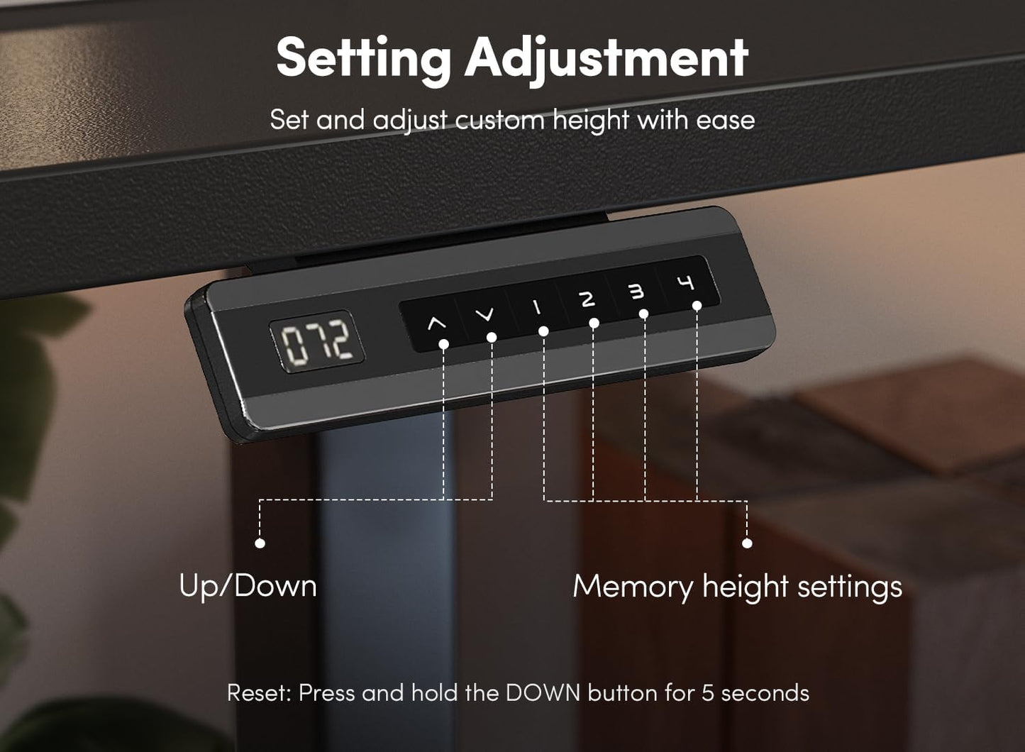 40 X 24 Inch Height Adjustable Electric Standing Desk with Double Drawer, Computer Desk, Home Office Stand up Table with 4 Height-Adjustable Feets & 2 Hooks, Black