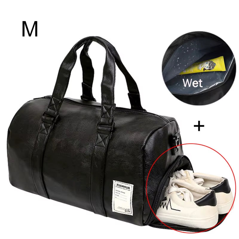 Leather Gym Bags Fitness Training Sports Bag for Men Women Sac De Sport Gymtas Travel Luggage Traveling Outdoor Yoga Bag XA627A