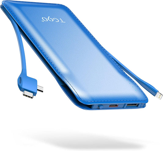 10000Mah Power Bank Portable Charger with Built-In Cables, Portable Phone Charger Battery Backup Compatible with Iphone 17 16 15 14 13 12 and Android Phones