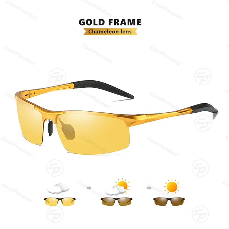 Aluminum Magnesium Men Photochromic Sunglasses Polarized Day Night Driving Glasses Sports Goggles Gafas De Sol Hombre