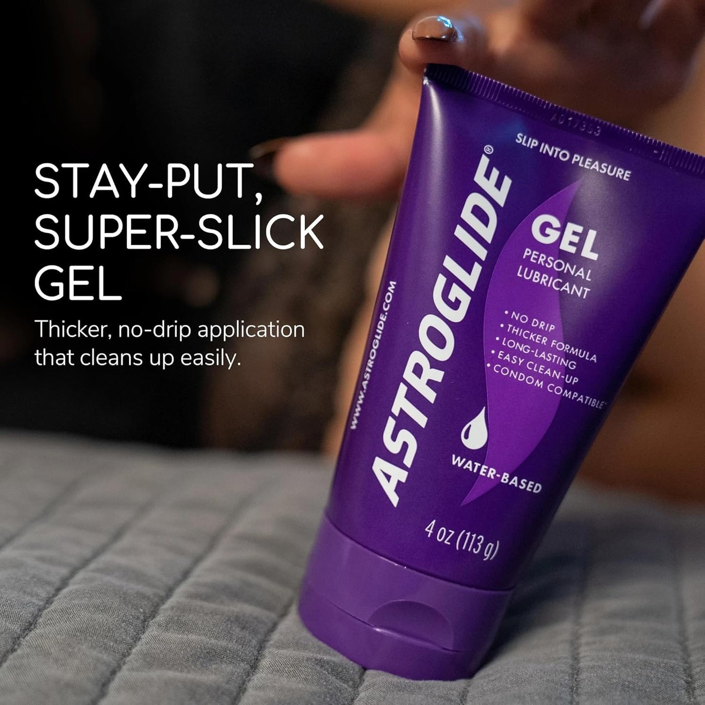 Astroglide Water Based Lube (4Oz), Gel Personal Lubricant, Stays Put with No Dri