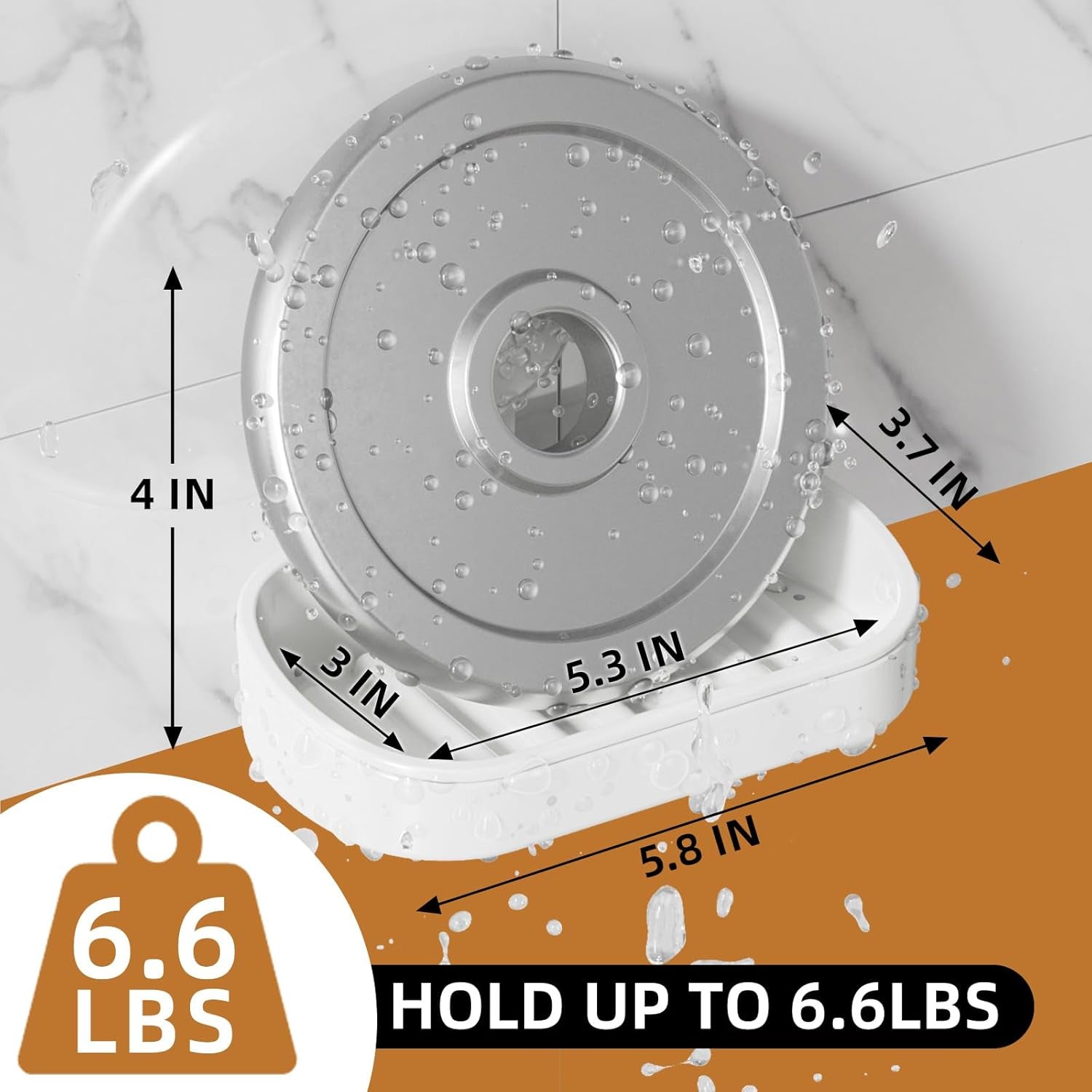 Soap Dish Holder for Shower Suction Cup Wall Mounted Self Draining No-Drilling Removable Bar Soap Sponge Holder for Bathroom Bathtub Kitchen Sink Waterproof Strong Vacuum Suction Adhesion