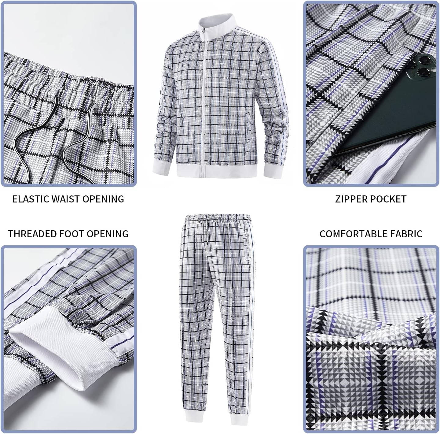 Men'S Casual Tracksuits Long Sleeve Jogging Suits Sweatsuit Sets Track Jackets and Pants 2 Piece Outfit