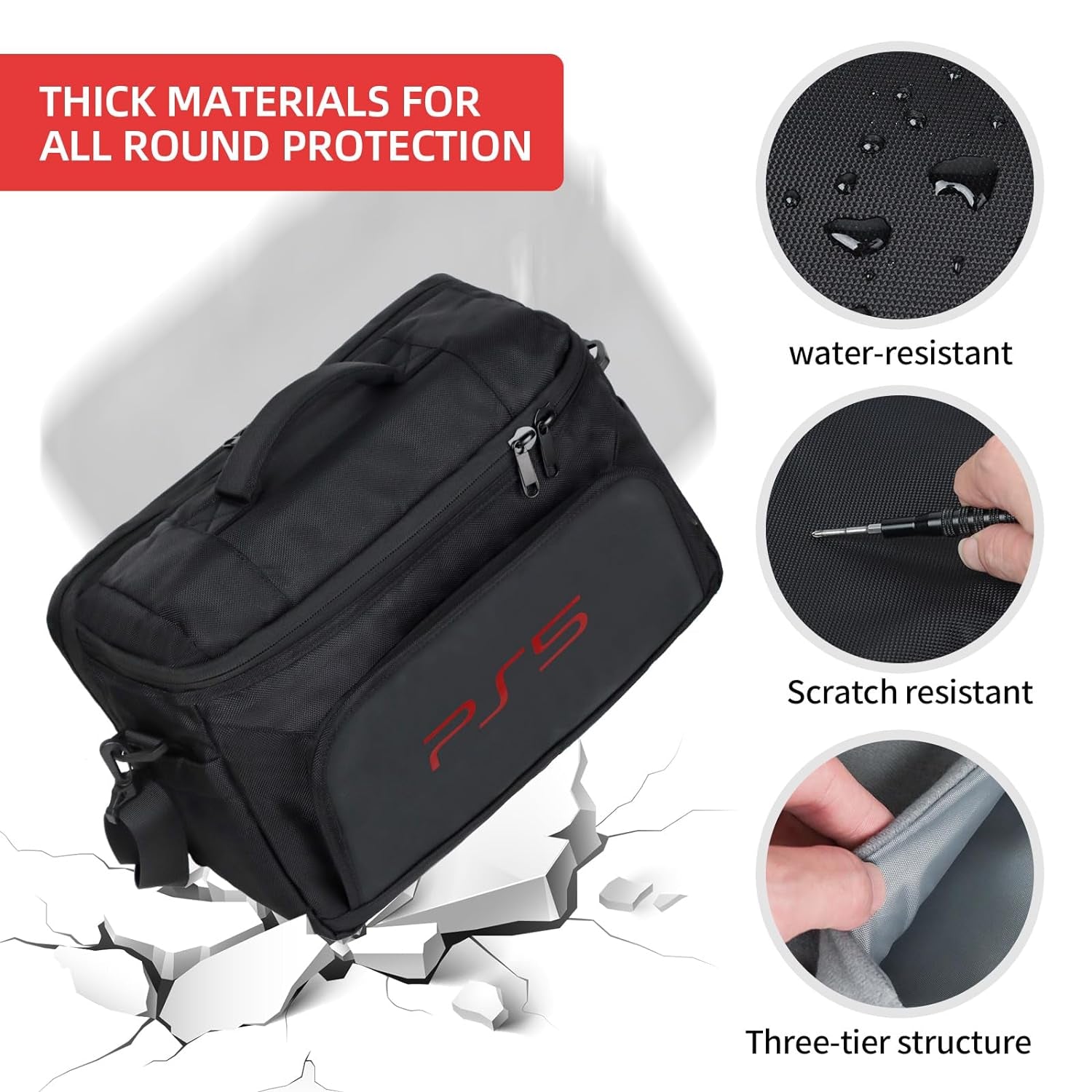 Bag Travel Carrying Bag for Game Disc Gaming Mice USB Cable Charger & Accessories