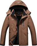 Men'S Mountain Waterproof Ski Jacket Hooded Windbreakers Windproof Raincoat Winter Warm Snow Coat